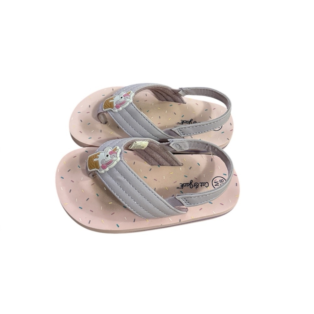 Cat & Jack Kids Unicorn Sandals - Pink size 7 - Picture 3 of 4